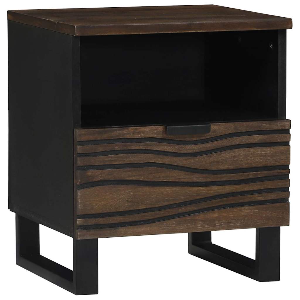 vidaXL Nachttisch 2 pcs Walnuss 40 x 33 x 46 cm Massivholz Akazie