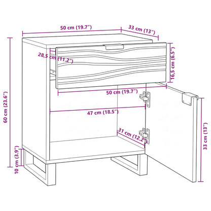 vidaXL Nachttisch Walnuss 50 x 33 x 60 cm Massivholz Akazie