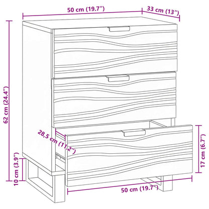 vidaXL Nachttisch Walnuss 50 x 33 x 62 cm Massivholz Akazie