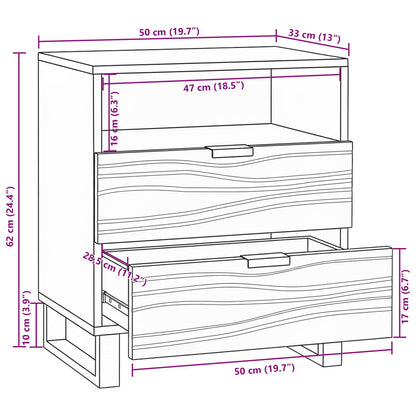 vidaXL Nachttisch Walnuss 50 x 33 x 62 cm Massivholz Akazie