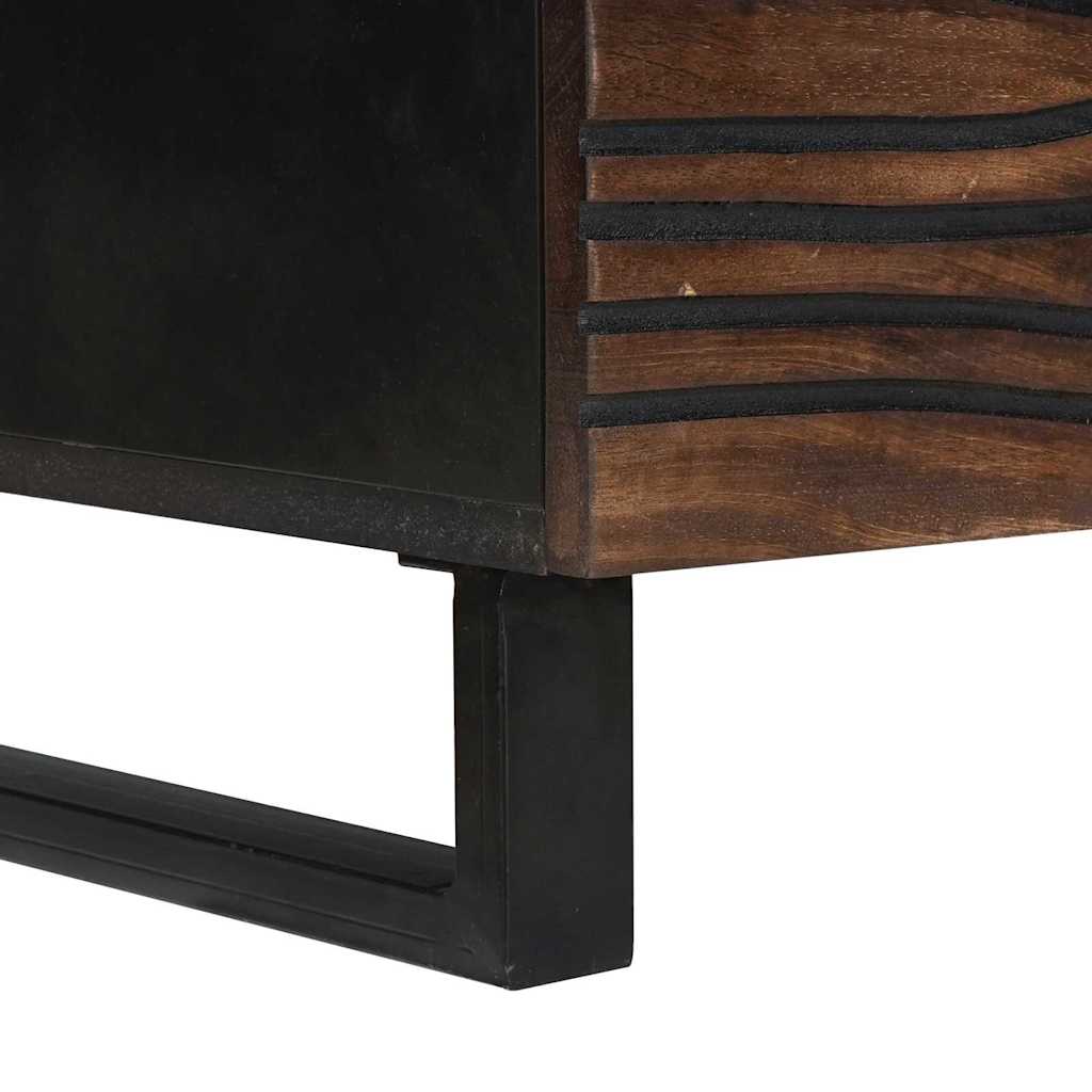 vidaXL Couchtisch Braun und Schwarz 100 x 54 x 40 cm Massivholz Akazie