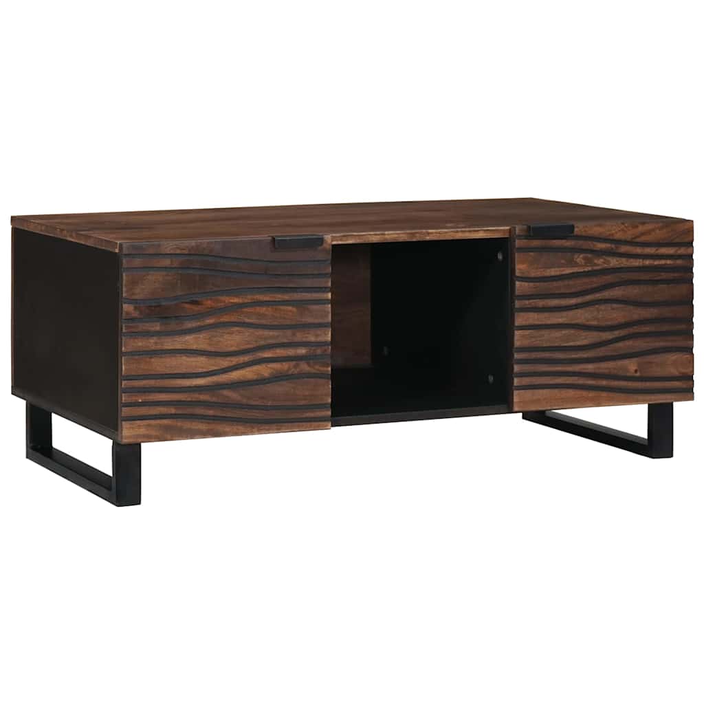 vidaXL Couchtisch Braun und Schwarz 100 x 54 x 40 cm Massivholz Akazie