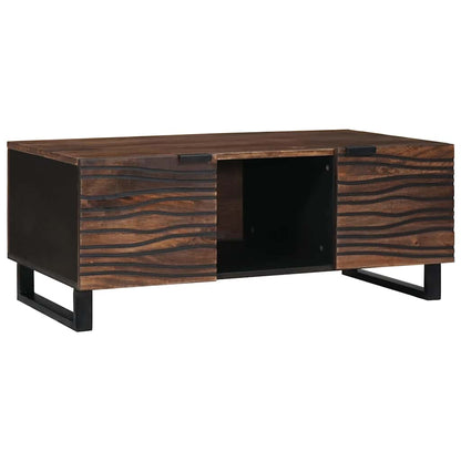 vidaXL Couchtisch Braun und Schwarz 100 x 54 x 40 cm Massivholz Akazie