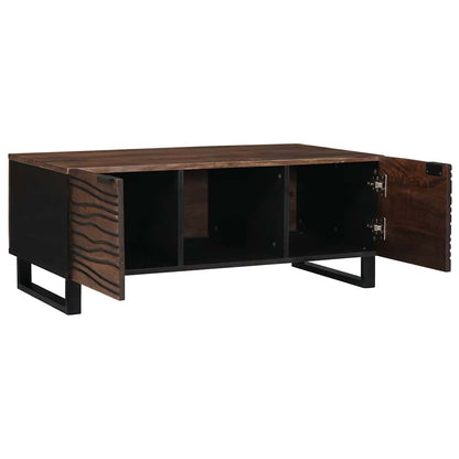 vidaXL Couchtisch Braun und Schwarz 100 x 54 x 40 cm Massivholz Akazie