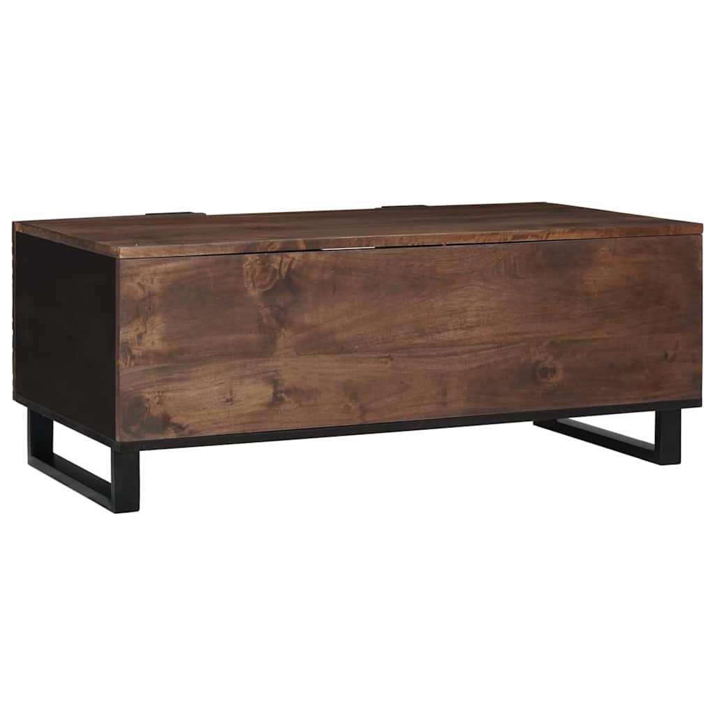 vidaXL Couchtisch Braun und Schwarz 100 x 54 x 40 cm Massivholz Akazie