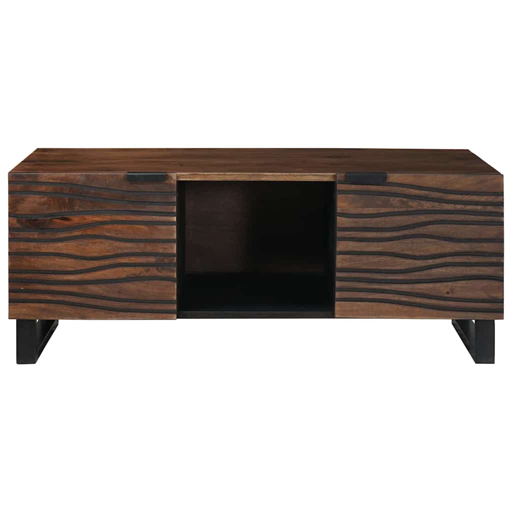vidaXL Couchtisch Braun und Schwarz 100 x 54 x 40 cm Massivholz Akazie