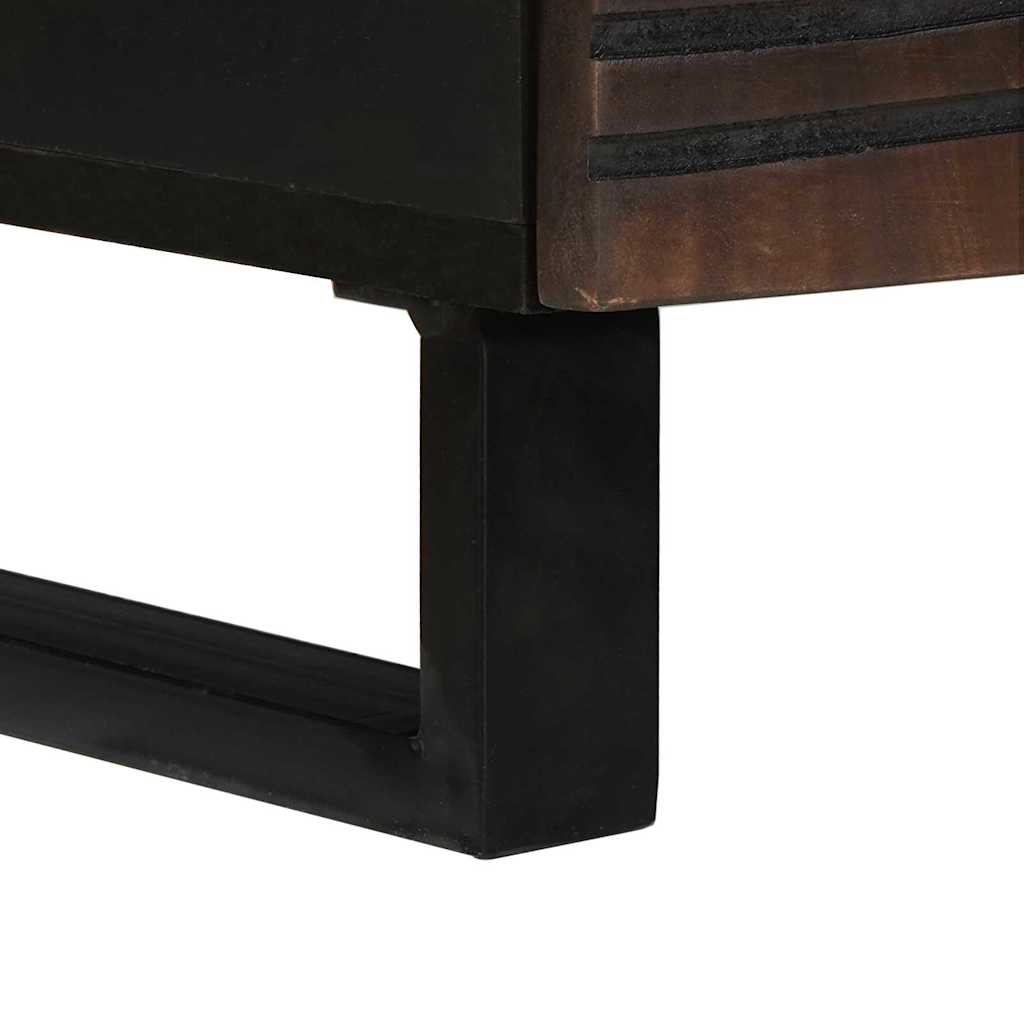 vidaXL Couchtisch Braun und Schwarz 80 x 54 x 40 cm Massivholz Akazie