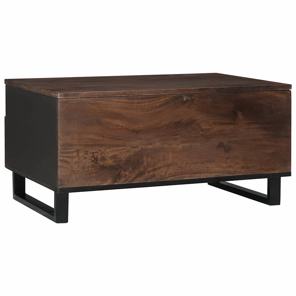 vidaXL Couchtisch Braun und Schwarz 80 x 54 x 40 cm Massivholz Akazie