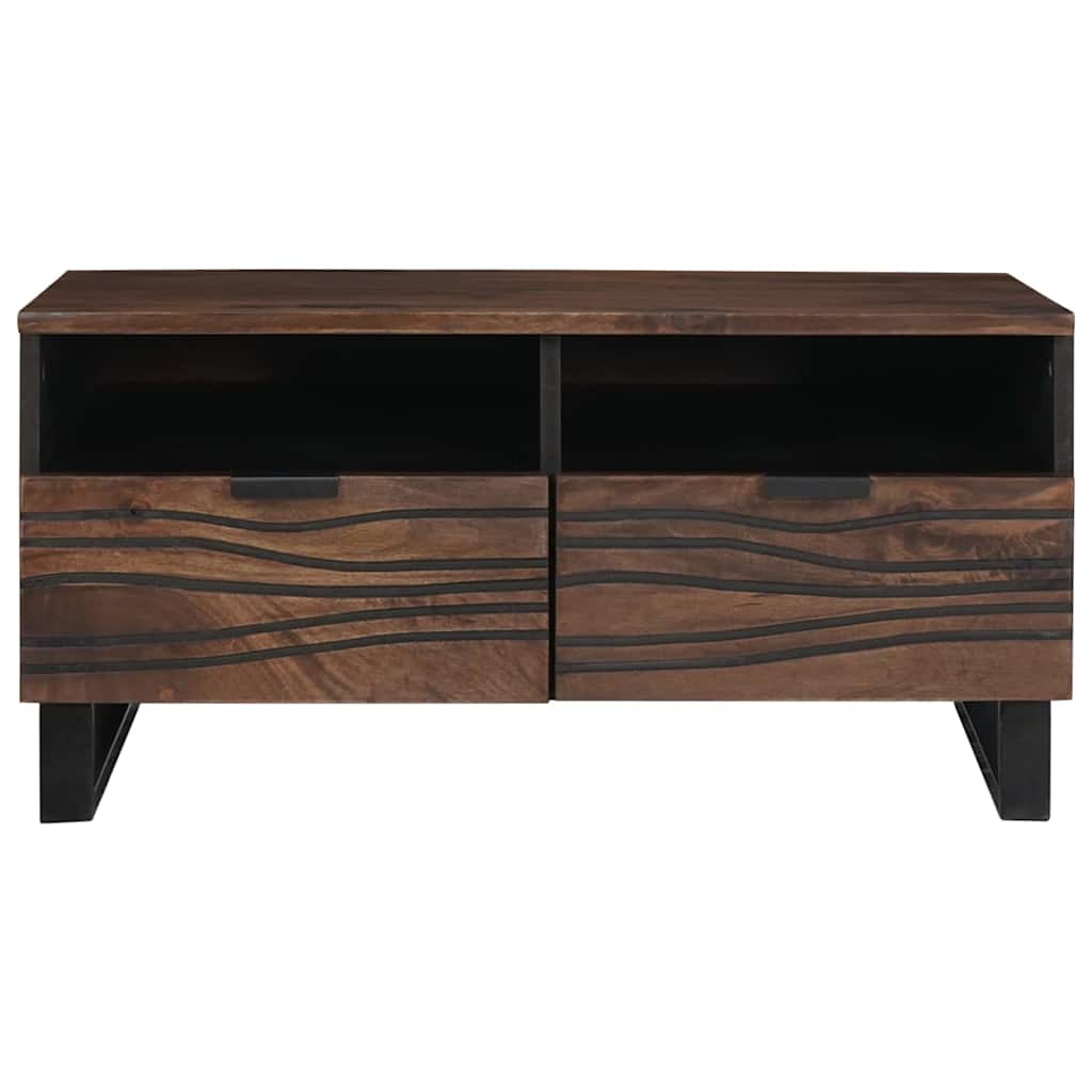 vidaXL Couchtisch Braun und Schwarz 80 x 54 x 40 cm Massivholz Akazie