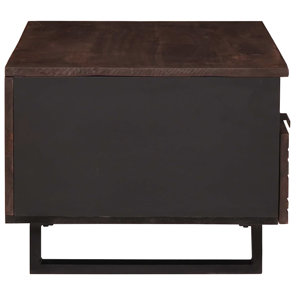 vidaXL Couchtisch Braun und Schwarz 80 x 54 x 40 cm Massivholz Akazie