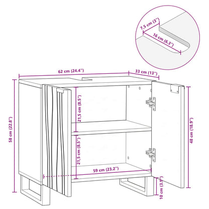vidaXL Waschbeckenschrank Walnuss 62 x 33 x 58 cm Holzwerkstoff