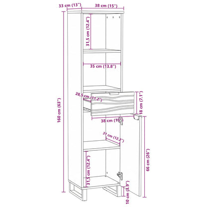 vidaXL Waschbeckenschrank Walnuss 38 x 33 x 160 cm Holzwerkstoff