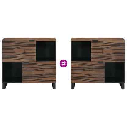 Sideboard Braun 80 x 33 x 75 cm massives Mangoholz