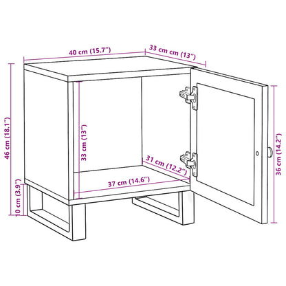 vidaXL Nachttisch Natur 40 x 33 x 46 cm