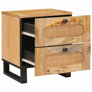 vidaXL Nachttisch Natur 40 x 33 x 46 cm Massivholz Mango