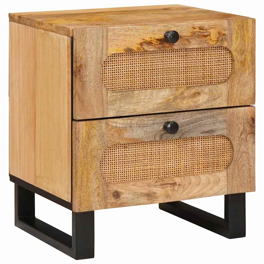 vidaXL Nachttisch 2 pcs Natur 40 x 33 x 46 cm Massivholz Mango