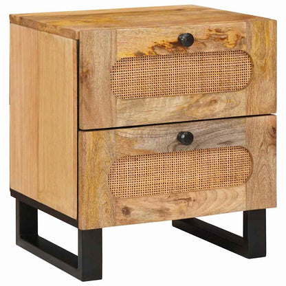vidaXL Nachttisch 2 pcs Natur 40 x 33 x 46 cm Massivholz Mango