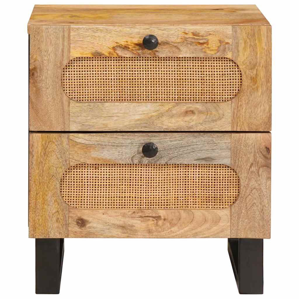 vidaXL Nachttisch 2 pcs Natur 40 x 33 x 46 cm Massivholz Mango