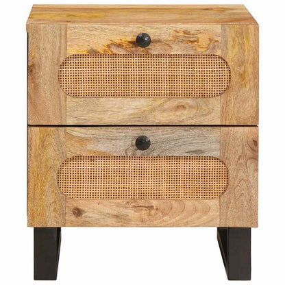 vidaXL Nachttisch 2 pcs Natur 40 x 33 x 46 cm Massivholz Mango