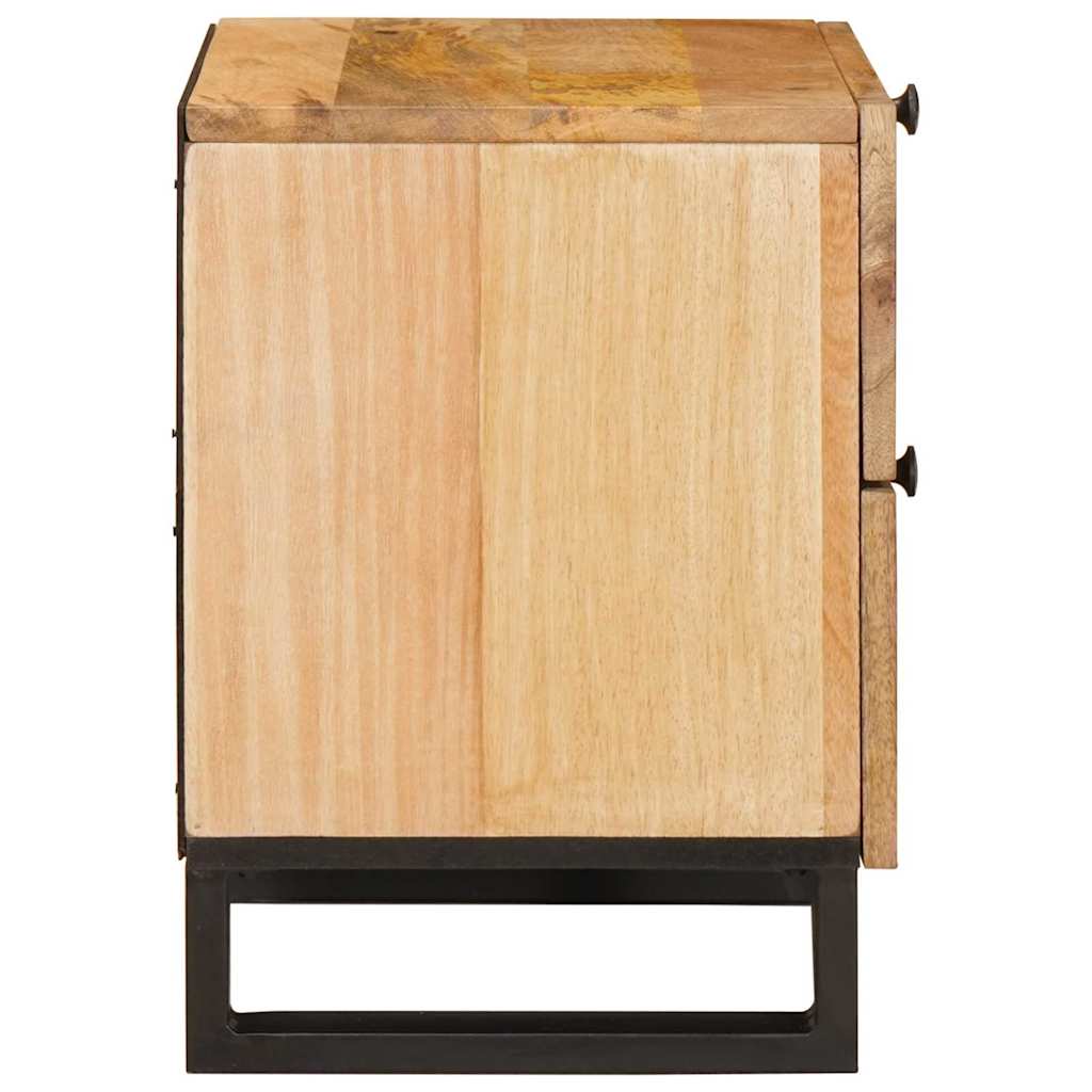 vidaXL Nachttisch 2 pcs Natur 40 x 33 x 46 cm Massivholz Mango