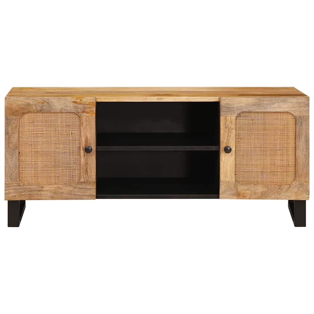 vidaXL TV-Schränk mit Regal Braun 105 x 33 x 46 cm Massivholz Mango