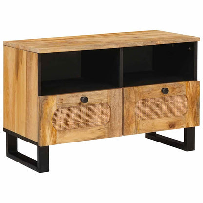 vidaXL TV-Schränk mit Regal Braun 70 x 33 x 46 cm Massivholz Mango