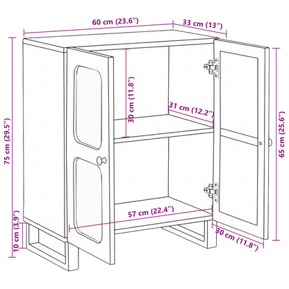 vidaXL Sideboard Braun 60 x 33 x 75 cm Massivholz Mango