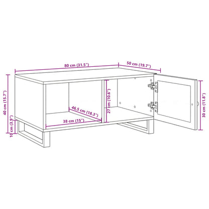 vidaXL Couchtisch Natur 80 x 50 x 40 cm Massivholz Mango
