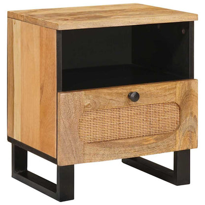 vidaXL Nachttisch 2 pcs Natur 40 x 33 x 46 cm Massivholz Mango