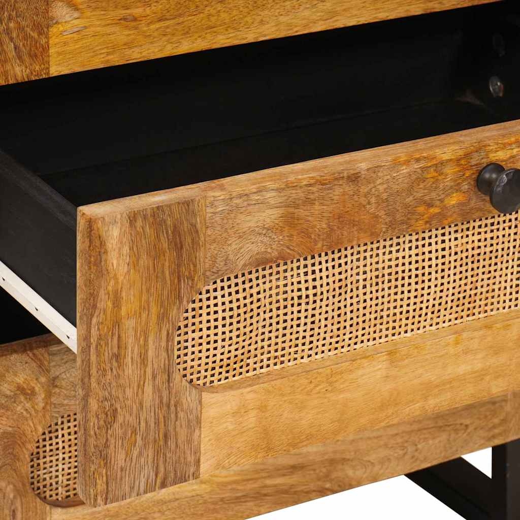 Nachttisch Natur 50 x 33 x 62 cm Massivholz Mango