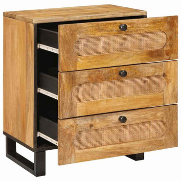 vidaXL Nachttisch Natur 50 x 33 x 62 cm Massivholz Mango