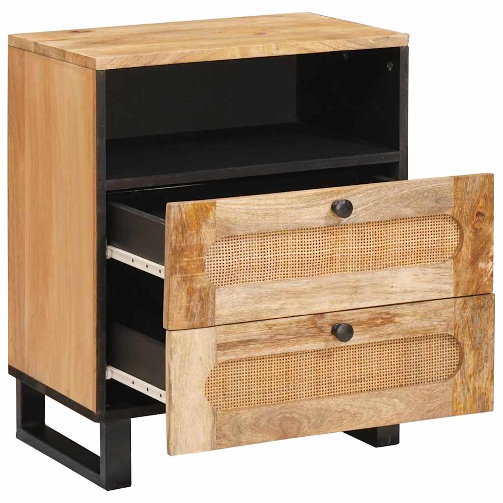 vidaXL Nachttisch Natur 50 x 33 x 62 cm Massivholz Mango