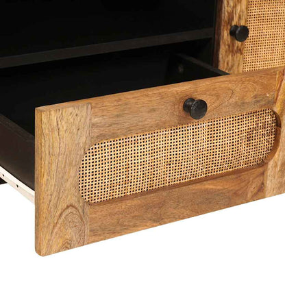 vidaXL TV-Schränk mit Speicher Braun 105 x 33 x 46 cm Massivholz Mango