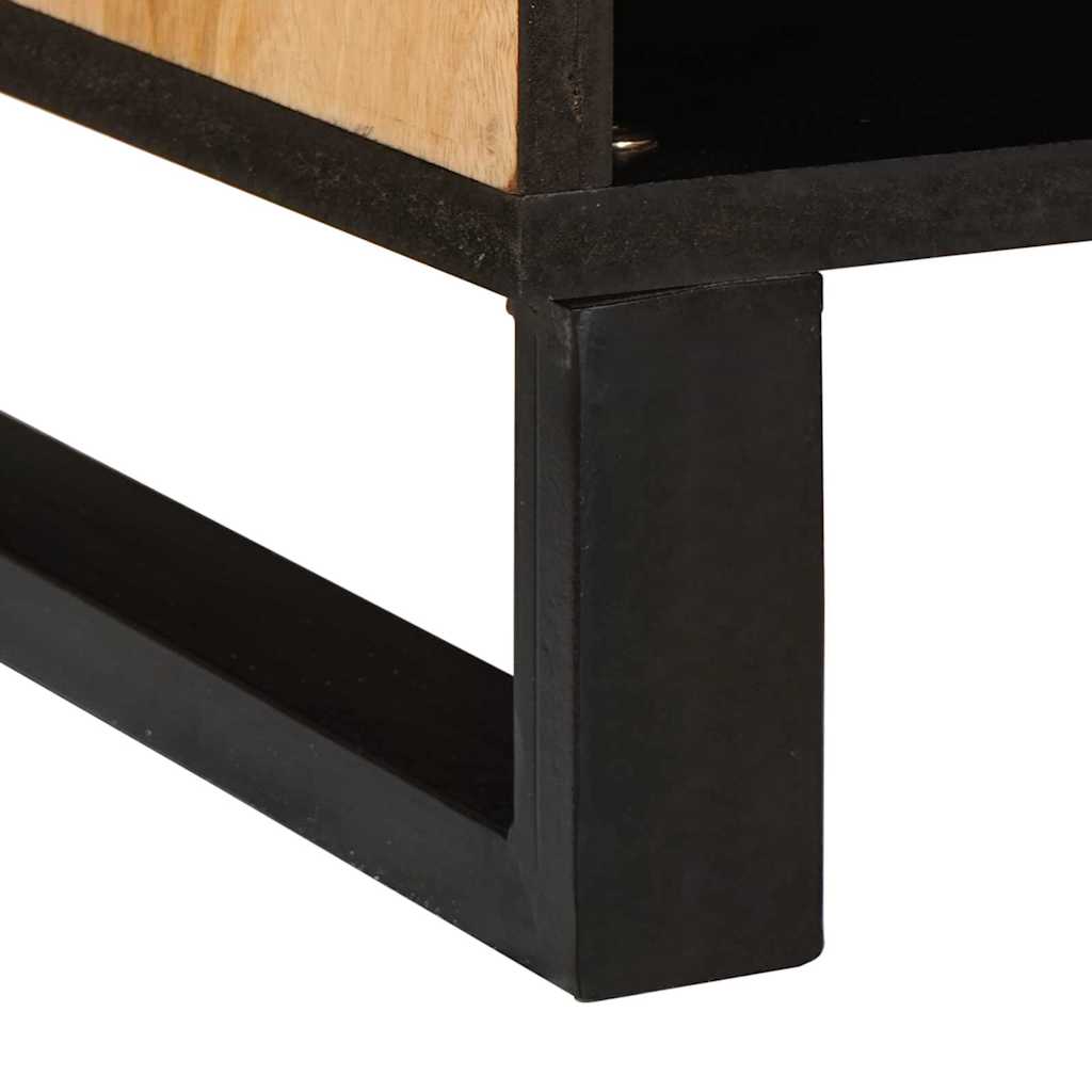 vidaXL TV-Schränk mit Speicher Braun 80 x 33 x 46 cm Massivholz Mango