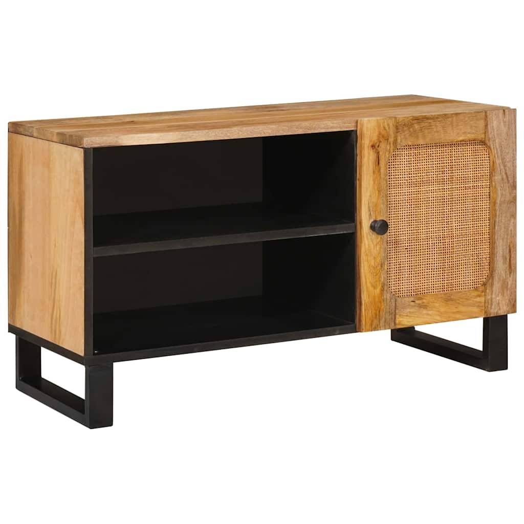 vidaXL TV-Schränk mit Speicher Braun 80 x 33 x 46 cm Massivholz Mango
