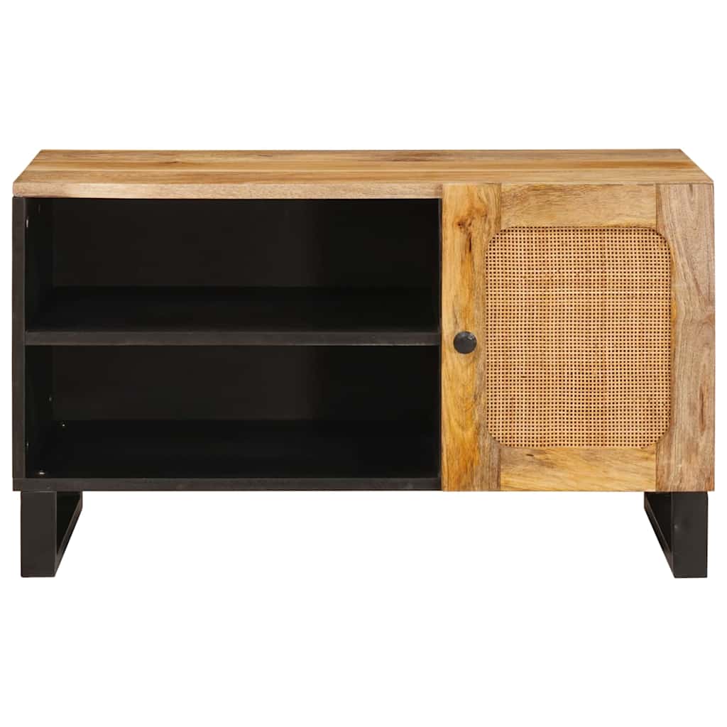 vidaXL TV-Schränk mit Speicher Braun 80 x 33 x 46 cm Massivholz Mango