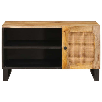 vidaXL TV-Schränk mit Speicher Braun 80 x 33 x 46 cm Massivholz Mango