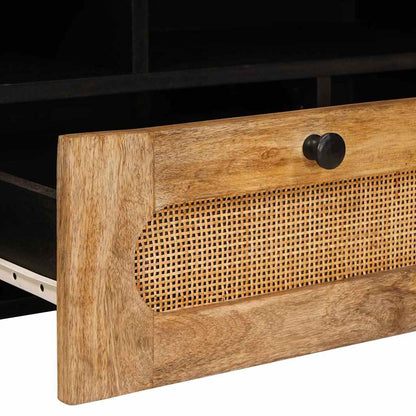 vidaXL TV-Schränk mit Regal Braun 100 x 33 x 46 cm Massivholz Mango