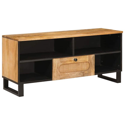 vidaXL TV-Schränk mit Regal Braun 100 x 33 x 46 cm Massivholz Mango