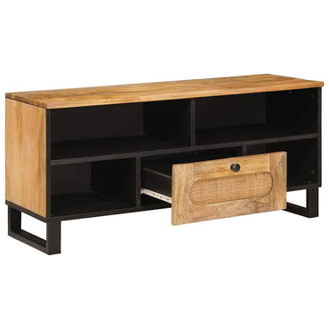 vidaXL TV-Schränk mit Regal Braun 100 x 33 x 46 cm Massivholz Mango