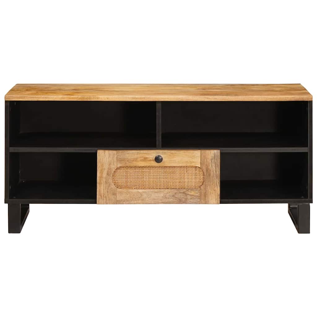 vidaXL TV-Schränk mit Regal Braun 100 x 33 x 46 cm Massivholz Mango
