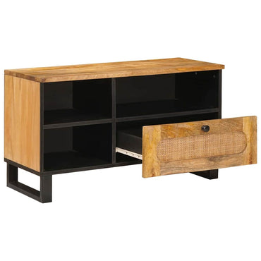 vidaXL TV-Schränk mit Regal Braun 80 x 33 x 46 cm Massivholz Mango