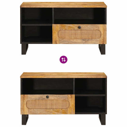 vidaXL TV-Schränk mit Regal Braun 80 x 33 x 46 cm Massivholz Mango