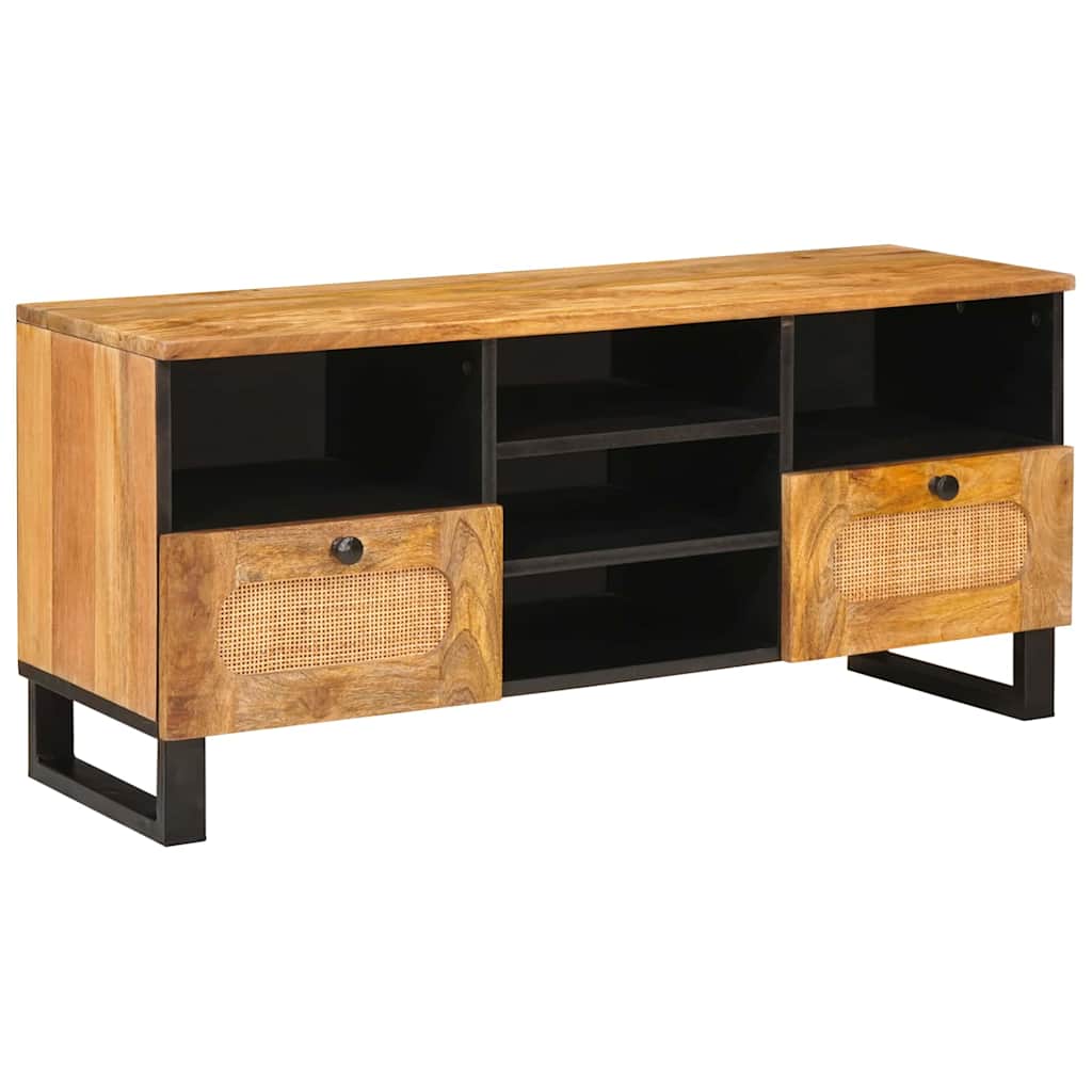 vidaXL TV-Schränk mit Regal Braun 100 x 33 x 46 cm Massivholz Mango