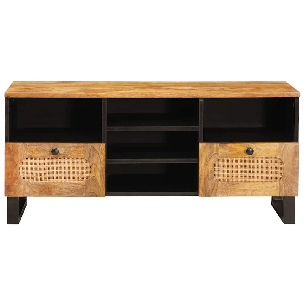 vidaXL TV-Schränk mit Regal Braun 100 x 33 x 46 cm Massivholz Mango