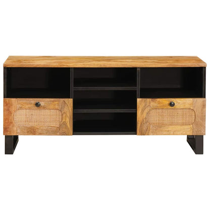 vidaXL TV-Schränk mit Regal Braun 100 x 33 x 46 cm Massivholz Mango