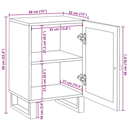 vidaXL Badezimmerschrank Braun 38 x 33 x 58 cm Massivholz Mango