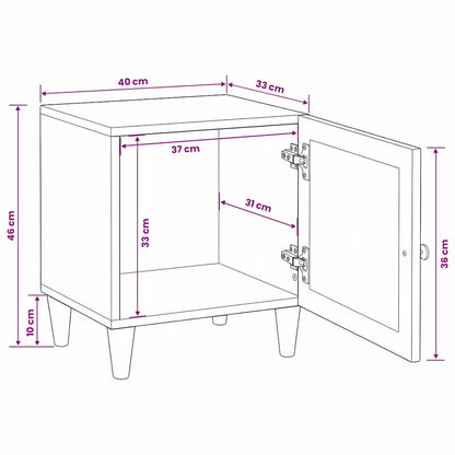 vidaXL Nachttisch Hellbraun 40 x 33 x 46 cm Massivholz Akazie