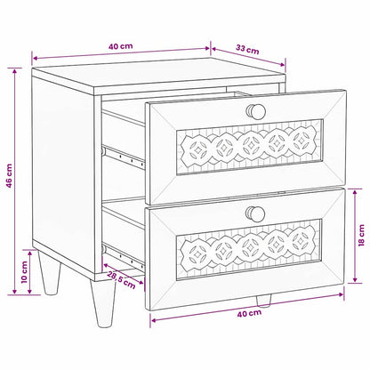 vidaXL Nachttisch Hellbraun 40 x 33 x 46 cm Massivholz Akazie