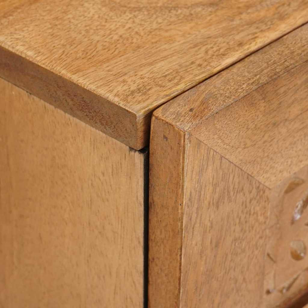 vidaXL Nachttisch 2 pcs Hellbraun 40 x 33 x 46 cm Massivholz Akazie